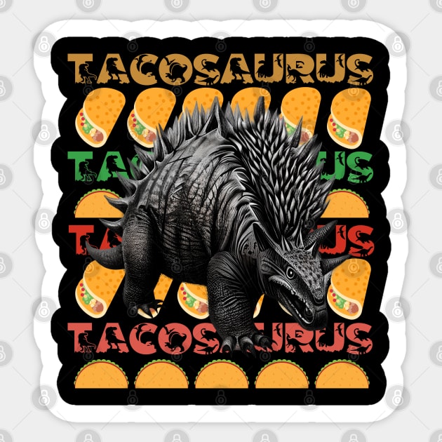 Tacosaurus Stegosaurus Dinosaur Sticker by Praizes